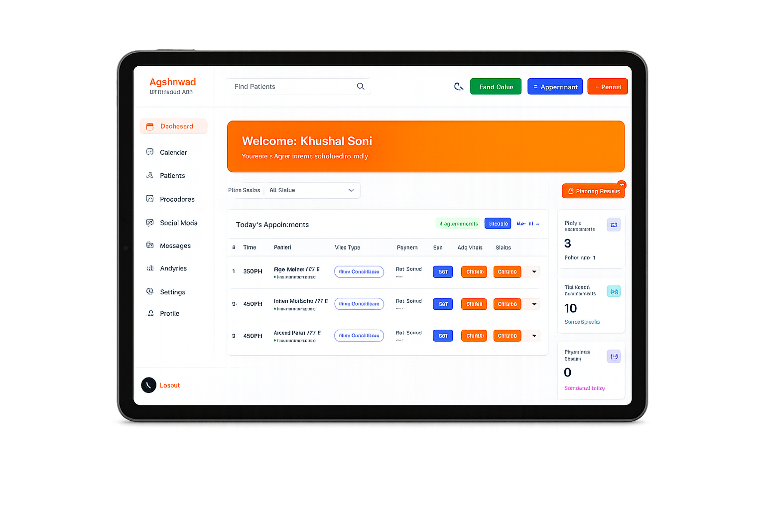 Hospital Software Dashboard